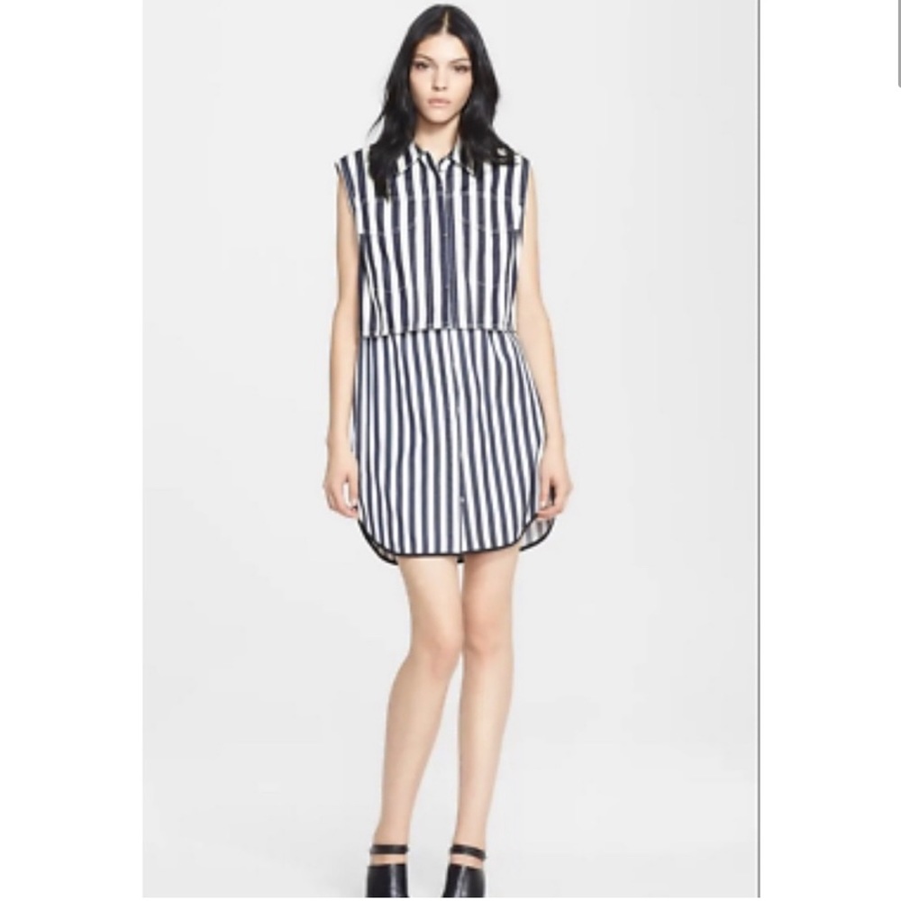 3.1 Phillip Lim striped denim crop vest size 6